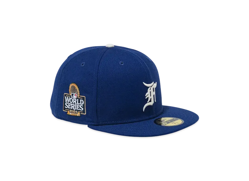 NEW ERA x FEAR OF GOD 59Fifty Los Angeles Dodgers World Series Side Patch "Dark Royal"