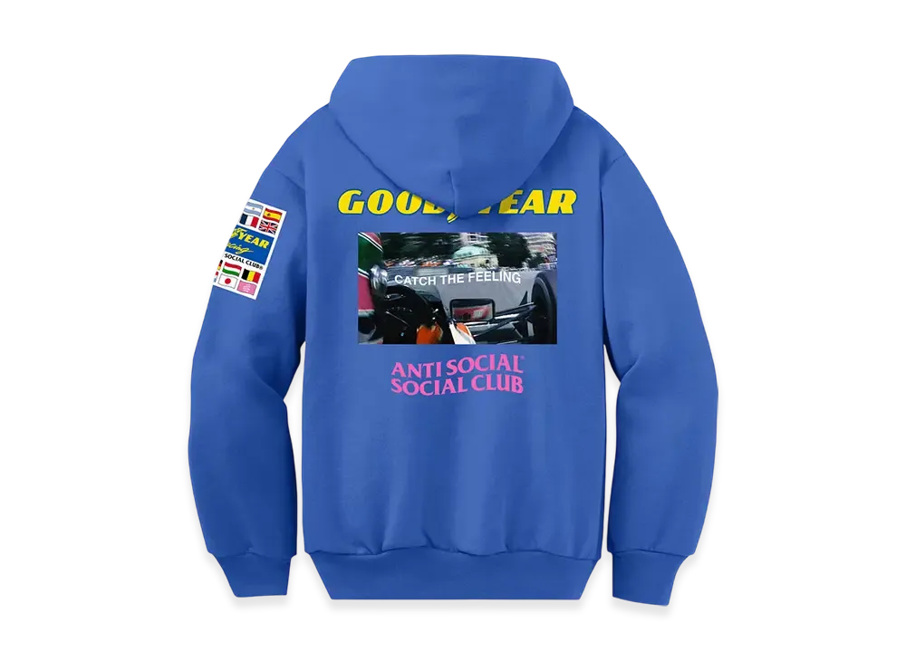 ANTI SOCIAL SOCIAL CLUB x GOODYEAR Catch The Feeling Zip Hoodie "Royal"