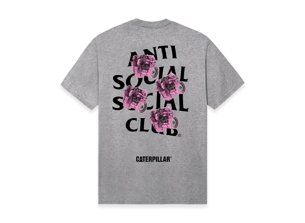 アンチソーシャルソーシャルクラブ x キャタピラー ディーゼル Tシャツ "アッシュヘザー"