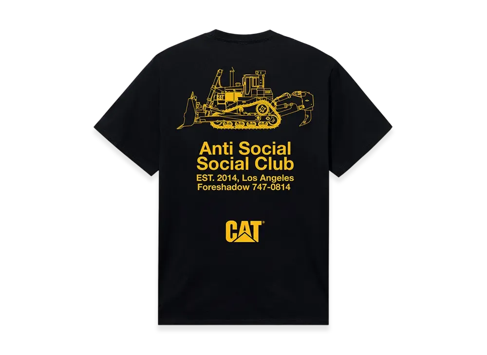 アンチソーシャルソーシャルクラブ x キャタピラー カンパニー Tシャツ "ブラック"