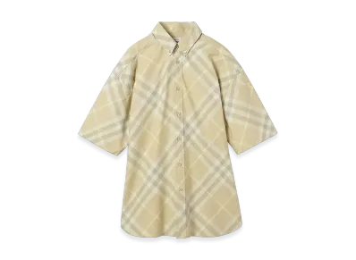 Burberry Check Cotton Shirt Short Sleeve "Flaxcheck"