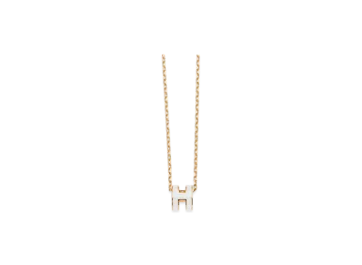 Hermes Mini Pop H Pendant "White/Gold"