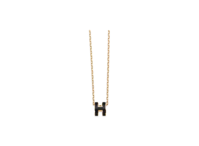 Hermes Mini Pop H Pendant "Black/Gold"