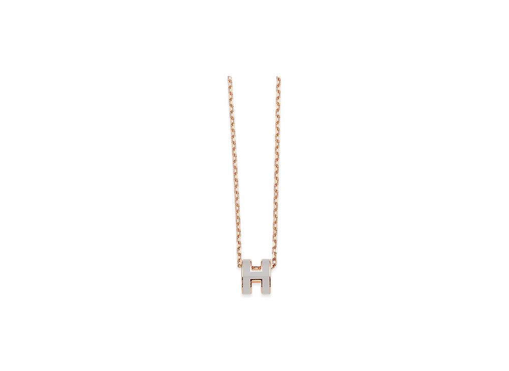 Hermes Mini Pop H Pendant "Marronglace/Pinkgold"
