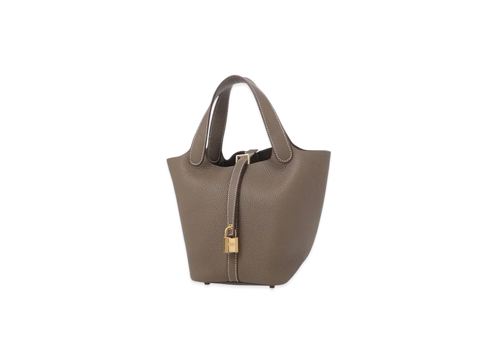 Hermes Picotin Lock 18/PM Taurillon Clemence "Etoupe/Gold"