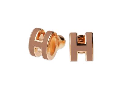 Hermes Mini Pop H Earrings "Newgold"