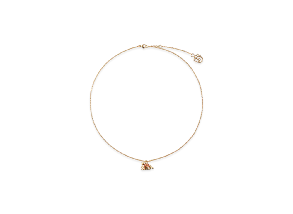 Burberry Fox Charm Necklace "Gold/Red/Silver/Clear"