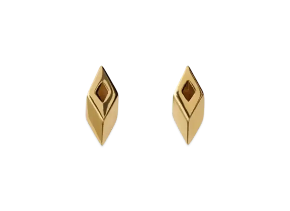 Burberry Hollow Stud Earrings "Gold"