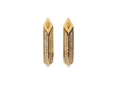 Burberry Hollow Spike Pave Earrings "Gold/Clear"