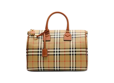 Burberry Medium Check Bowling Bag "Archive Beige/Briar Brown"