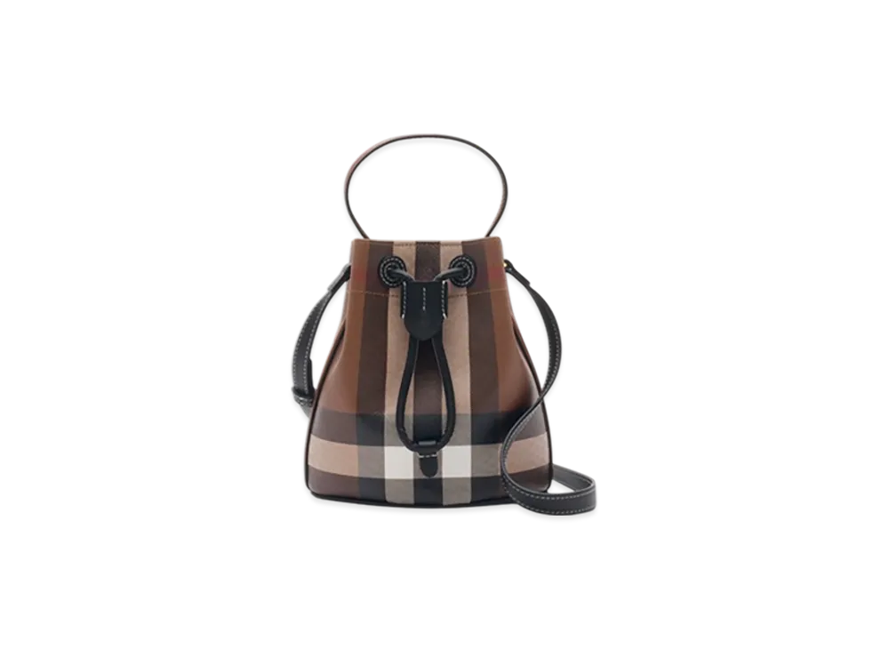 Burberry Mini TB Bucket Bag "Dark Birch Brown"