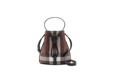 Burberry Mini TB Bucket Bag "Dark Birch Brown"