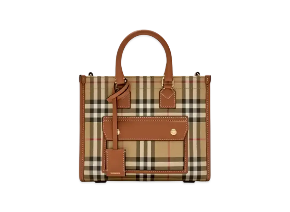 Burberry Mini Freya Tote "Archive Beige/Briar Brown"