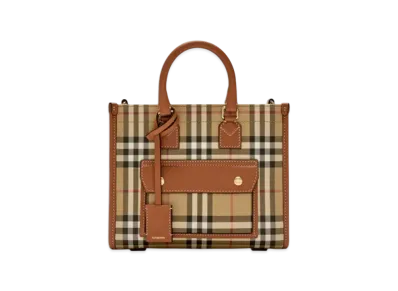 Burberry Mini Freya Tote "Archive Beige/Briar Brown"