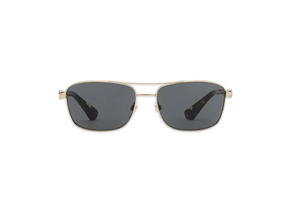 Burberry Metal Shield Rectangular Sunglasses "Gold"
