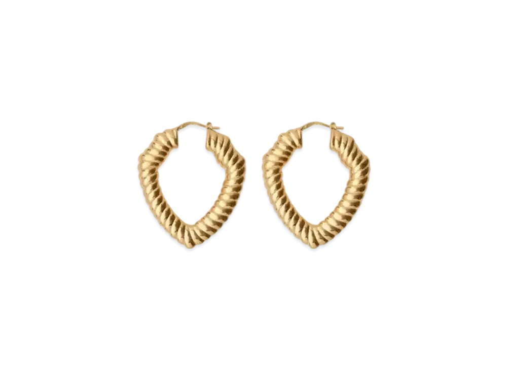 Burberry Large Shield Twist Hoop Earrings "Gold"