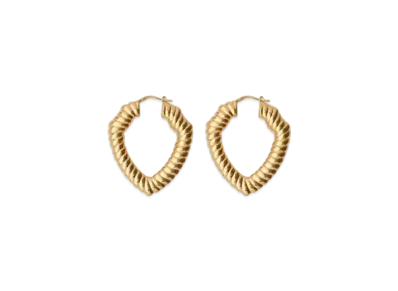 Burberry Large Shield Twist Hoop Earrings "Gold"