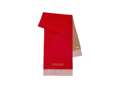 Burberry Reversible EKD Cashmere Scarf "Pillar/Camel"