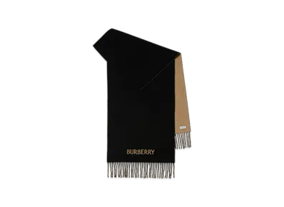 Burberry Reversible EKD Cashmere Scarf "Camel/Black"