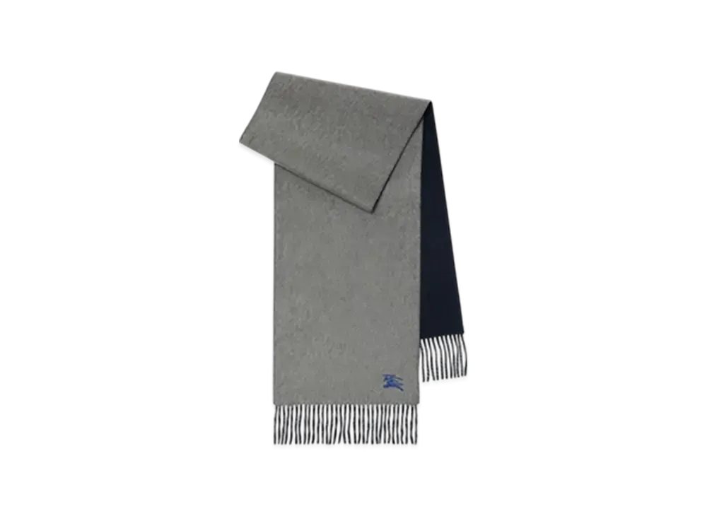 Burberry Reversible Cashmere Scarf "Grey/Navy"