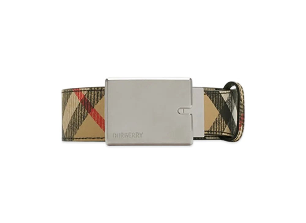 Burberry Reversible Check B-Cut Belt "Sand/Slate"