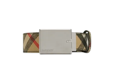 Burberry Reversible Check B-Cut Belt "Sand/Slate"