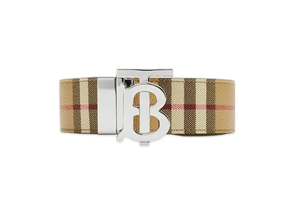 Burberry Reversible Check TB Belt "Archive Beige/Silver"