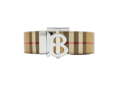 Burberry Reversible Check TB Belt "Archive Beige/Silver"