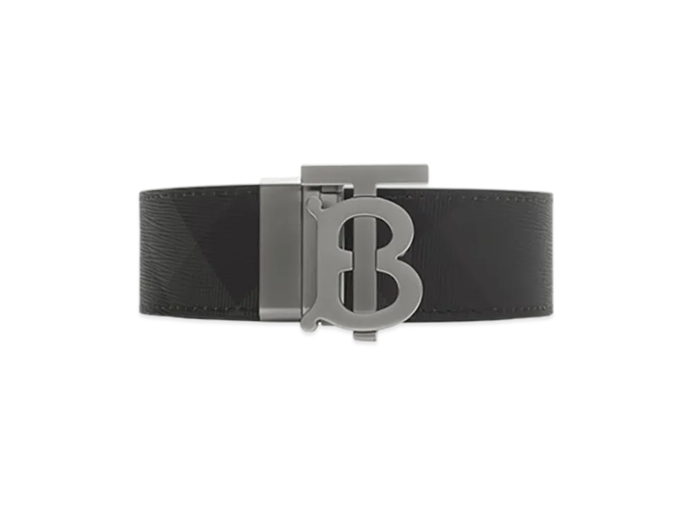 Burberry Reversible Check TB Belt "Charcoal/Graphite"