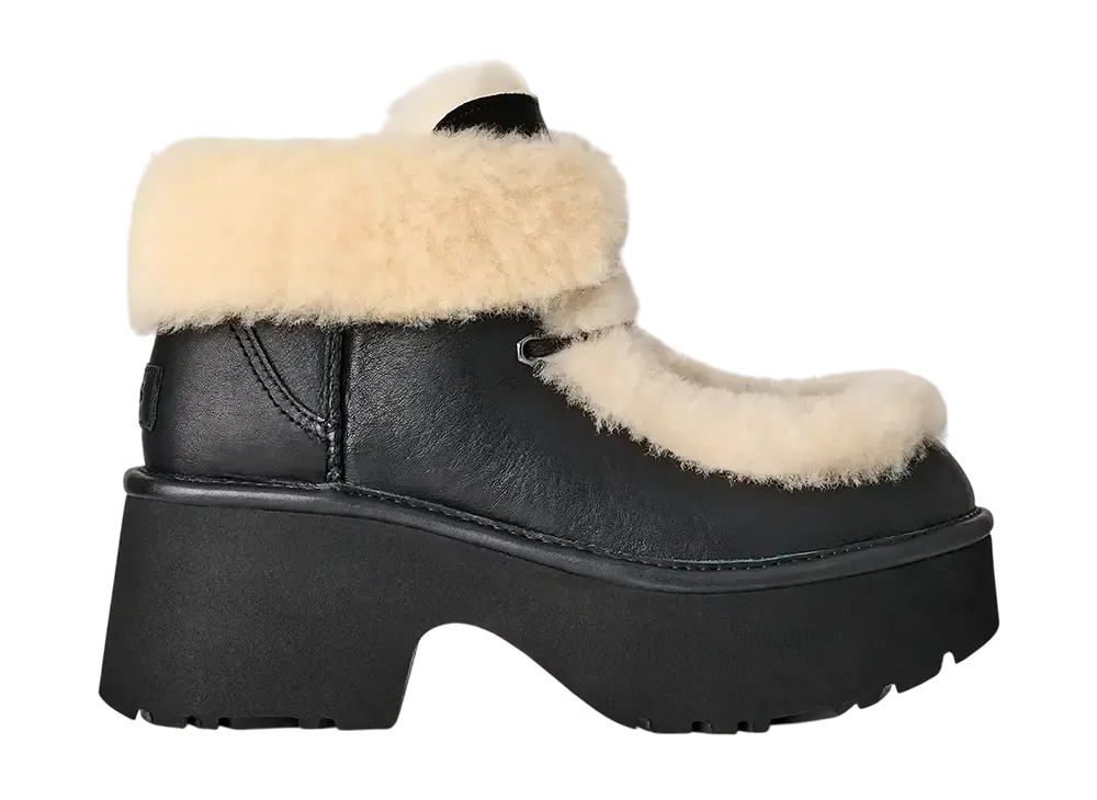 アグ ウィメンズ Esmee レザー レースアップ "ブラック"