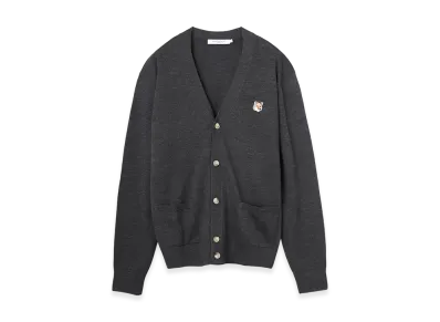 Maison Kitsune Fox Head Patch Classic Cardigan "Anthracite"