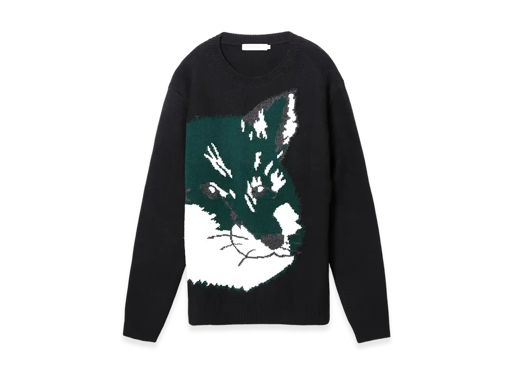 Maison Kitsune Fox Head Sweater "Black"