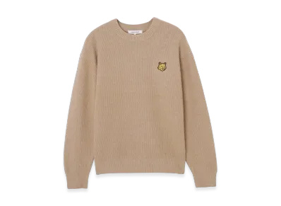 Maison Kitsune Bold Fox Head Patch Comfort Ribbed Jumper "Beige Melange"