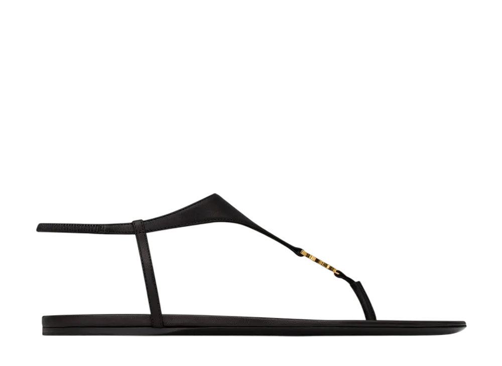 サンローラン ウィメンズ カサンドラ サンダル スムースレザー "ブラック"