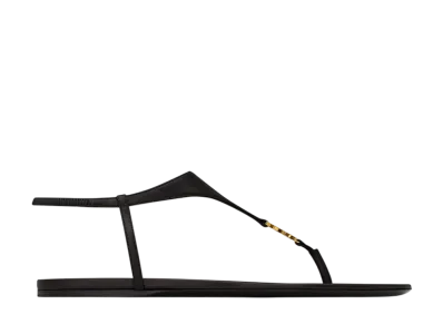 Saint Laurent Women's Cassandre Sandals Smooth Leather "Black"