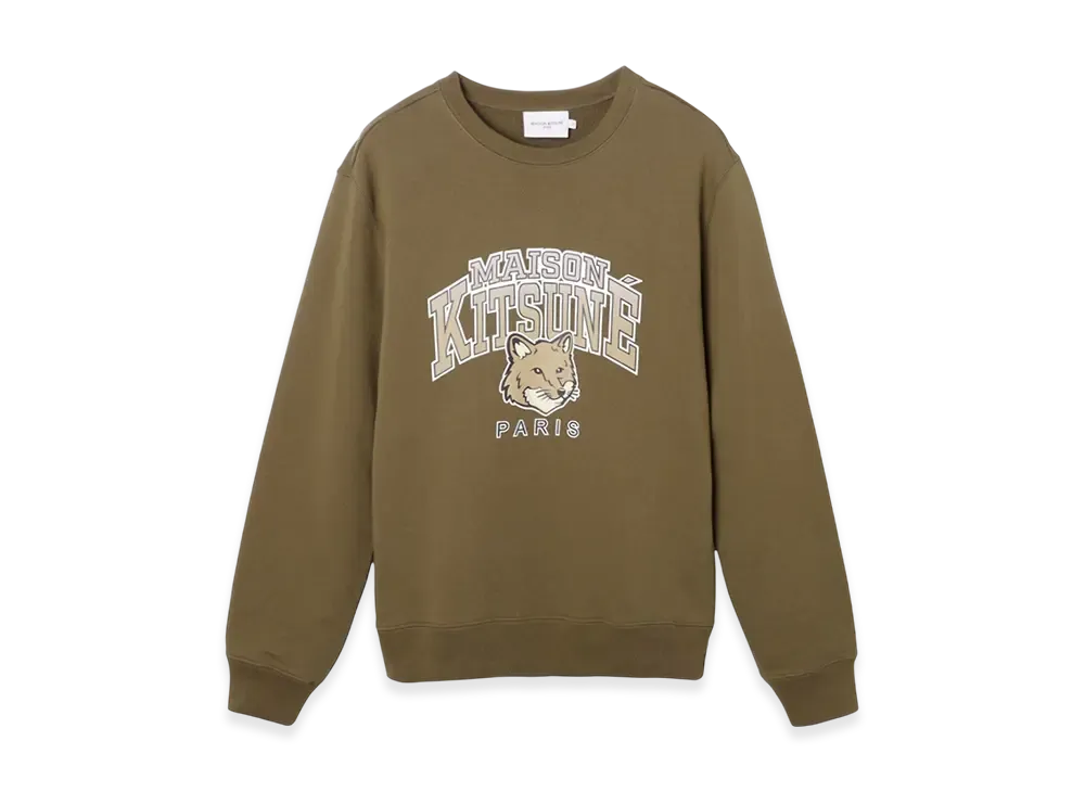 Maison Kitsune Campus Fox Regular Sweatshirt "Khaki"
