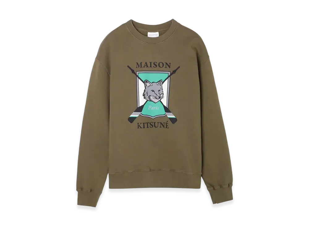 Maison Kitsune College Fox Printed Comfort Sweatshirt "Khaki"