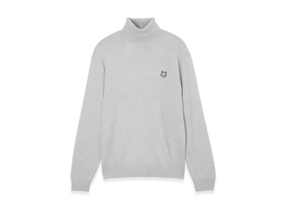 Maison Kitsune Fox Head Patch Regular Turtleneck "Light Gray"