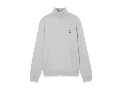 Maison Kitsune Fox Head Patch Regular Turtleneck "Light Gray"