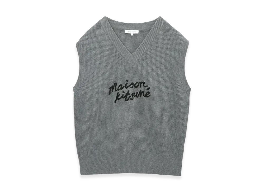 Maison Kitsune Handwriting Oversize Vest "Dark Gray"