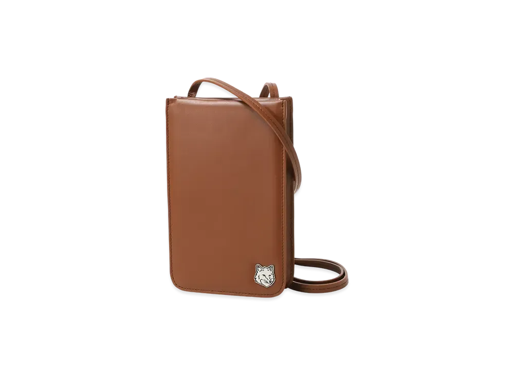 Maison Kitsune Neck Pouch "Dark Brown"