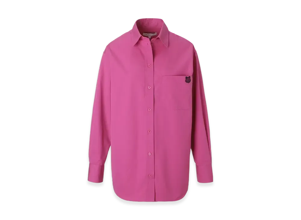 Maison Kitsune Casual Shirt With Bold Fox Head Patch In Cotton P "Fuchsia"