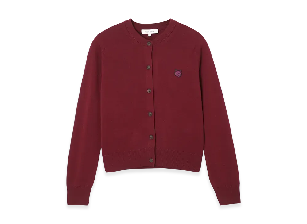 Maison Kitsune Bold Fox Head Patch Regular Cardigan "Grape"