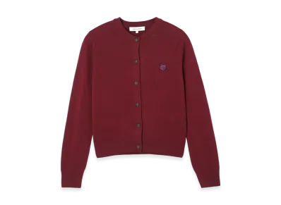 Maison Kitsune Bold Fox Head Patch Regular Cardigan "Grape"