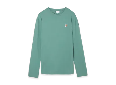 Maison Kitsune Fox Head Patch Regular Long Sleeve T-Shirt "Teal Gray"