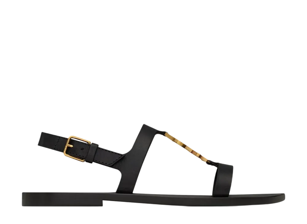 サンローラン ウィメンズ カサンドラ サンダル スムースレザー "ブラック"