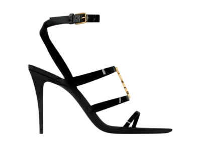 Saint Laurent Women's Cassandre Sandals Patent Leather "Black"