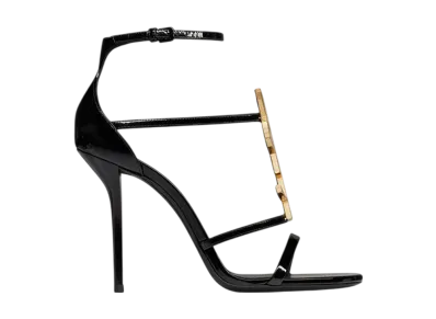 Saint Laurent Women's Cassandre Sandals Patent Leather "Noir"