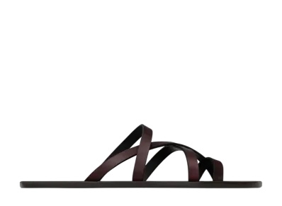 Saint Laurent Women's Culver Slide Smooth Leather "Ultra Dark Brown"