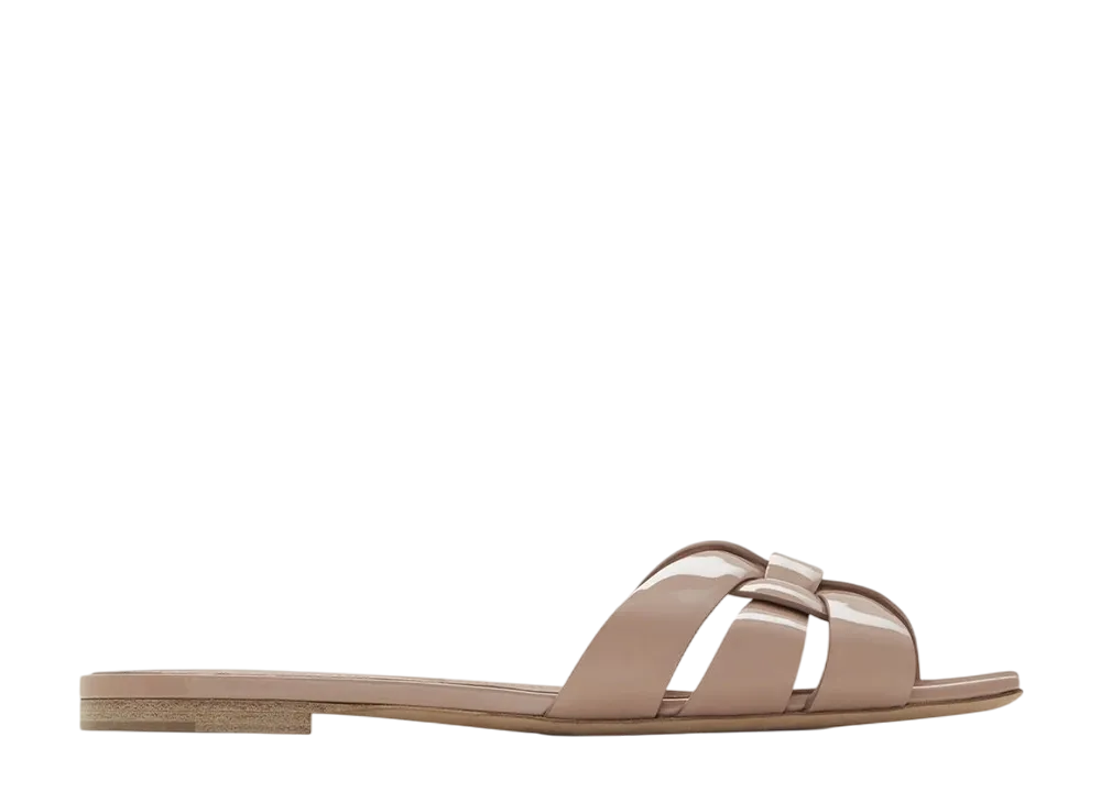 サンローラン ウィメンズ トリビュート ミュール パテントレザー "ダークピンク"